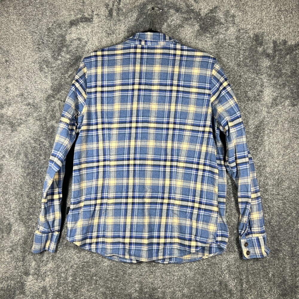 Patagonia Shirt Womens L Blue Plaid Long Sleeve Button Up Pockets Cotton Flannel - Picture 9 of 11